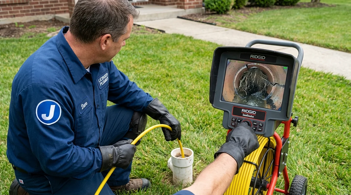 Sewer camera inspection being performed by Johns Plumbing LLC in DeLand