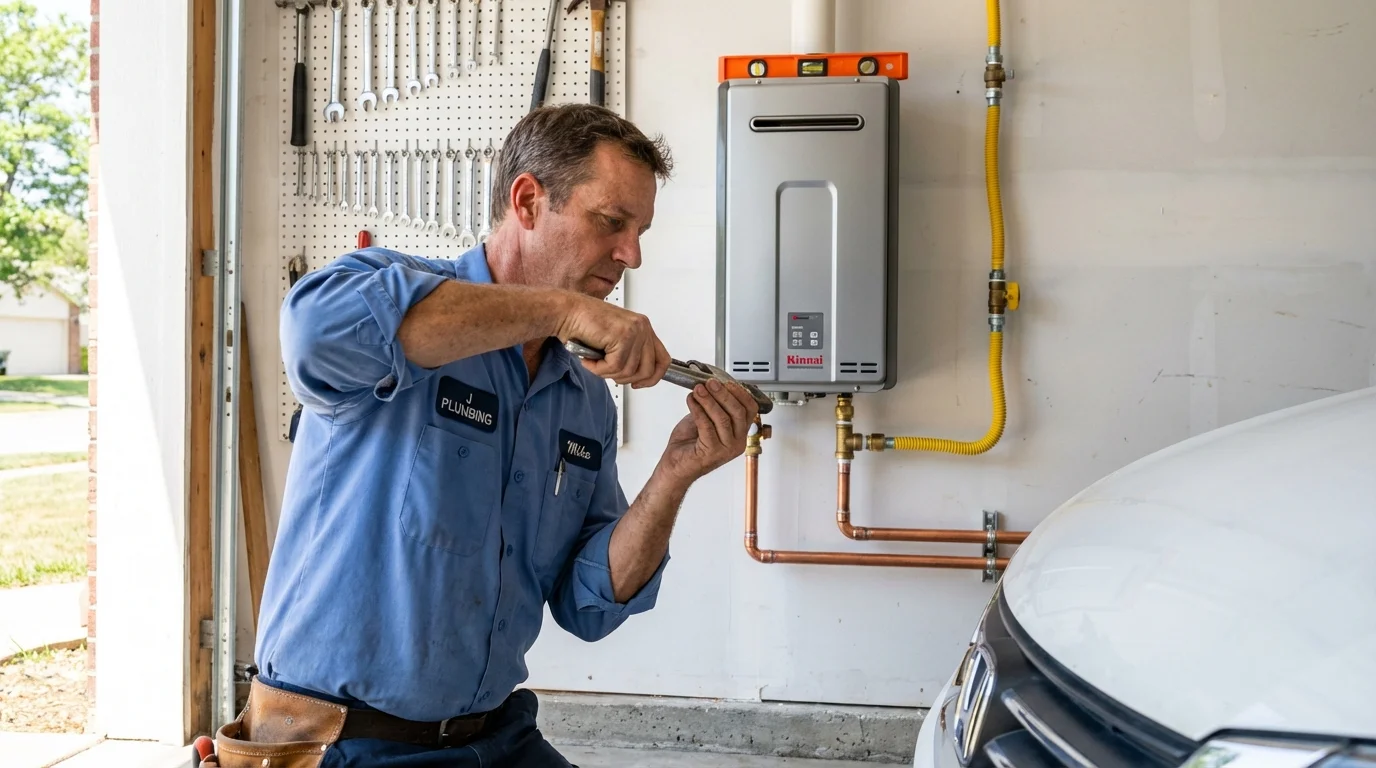 Tankless water heater installation by a Johns Plumbing LLC plumber in DeLand